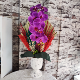 Erzincan Çiçekçi Yapay Tek Dal Mor Renk Islak Orkide