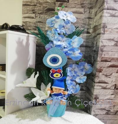  Erzincan Çiçek Gönder Mavi bebekli yapay çiçek 2