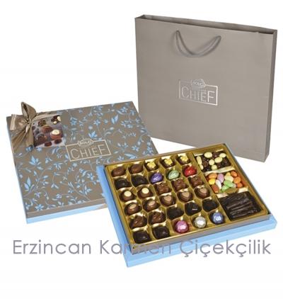  Erzincan Çiçek Siparişi Düet Kutu Hediye Spesiyal Çikolata 630g
