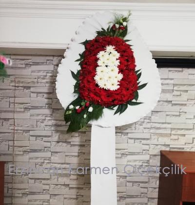 Erzincan Çiçekçi Tek Katlı Kırmızı & Beyaz Gerberalı Ayaklı Model Sepet