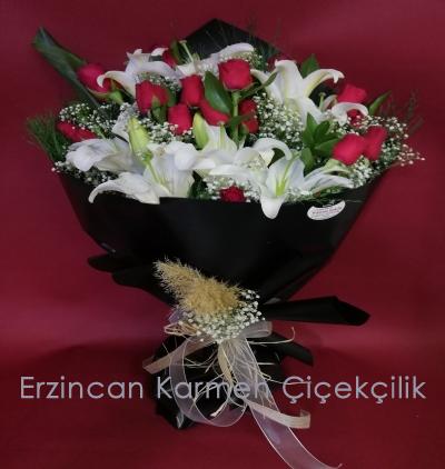  Erzincan Çiçekçiler VIP Lilyum & Gül buketi