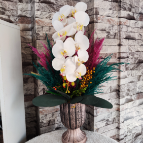  Erzincan Çiçek Siparişi Yapay Tek Dal Beyaz Renk Islak Orkide VIP