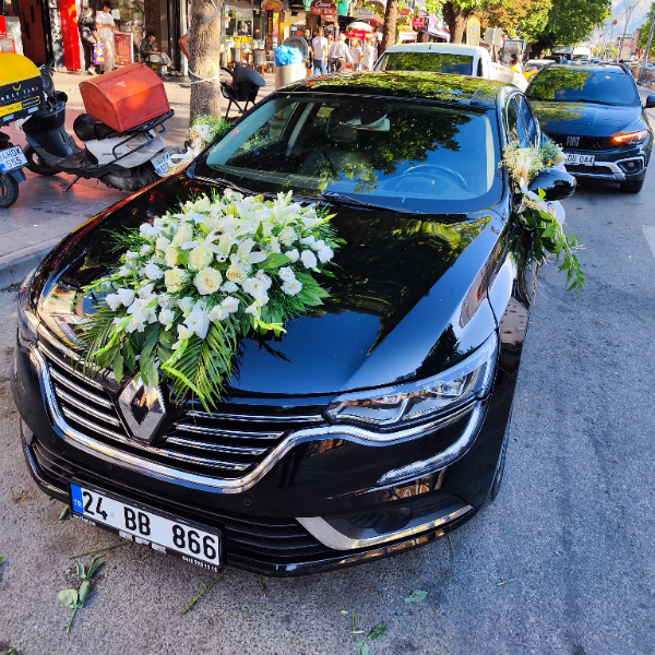  Erzincan Çiçek - Çiçekli Vip Gelin Arabası Süslemesi -8