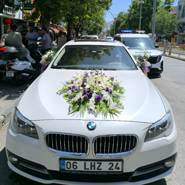  Erzincan Çiçek - Çiçekli Vip Gelin Arabası Süslemesi -9