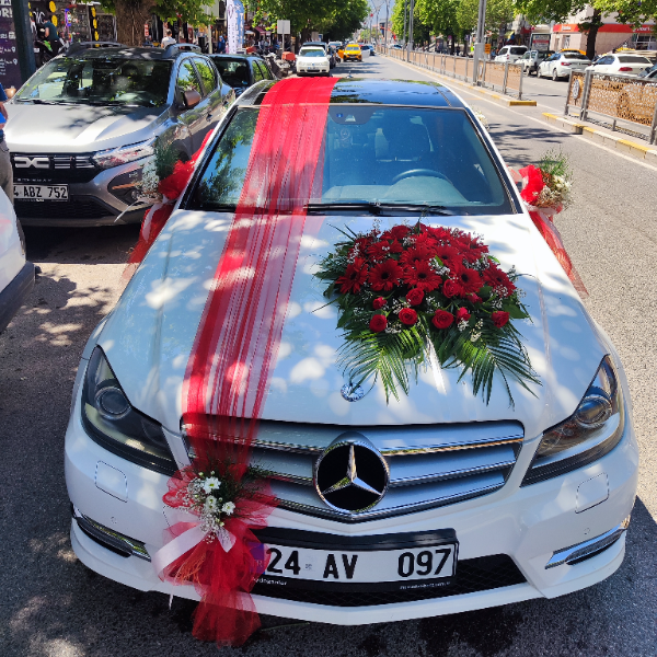  Erzincan Çiçek - Çiçekli Vip Gelin Arabası Süslemesi -3