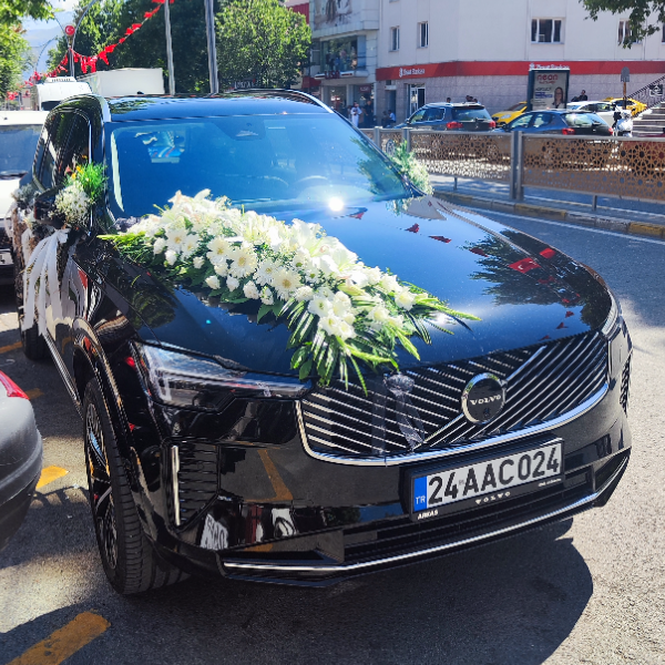  Erzincan Çiçek Gönder - Çiçekli Vip Gelin Arabası Süslemesi -12