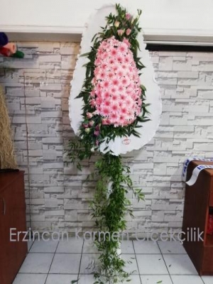 Erzincan Çiçek Gönder - Tek Katlı  Pembe Gerberalı Ayaklı Model Sepet