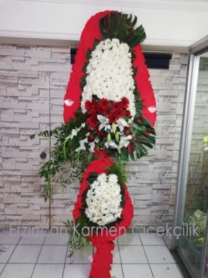  Erzincan Çiçek Siparişi - VIP Çift katlı Model Sepet & Duvak