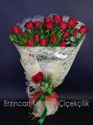  Erzincan Çiçek - VIP Kırmızı Gül Buketi 