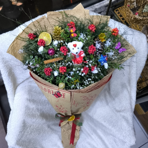  Erzincan Çiçek - Beyaz Lilyum & Gül Buketi